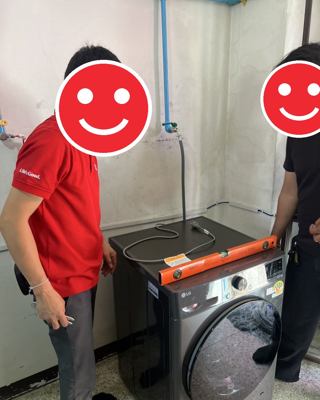 ติดตั้งเครื่องซักผ้าเรียบร้อย