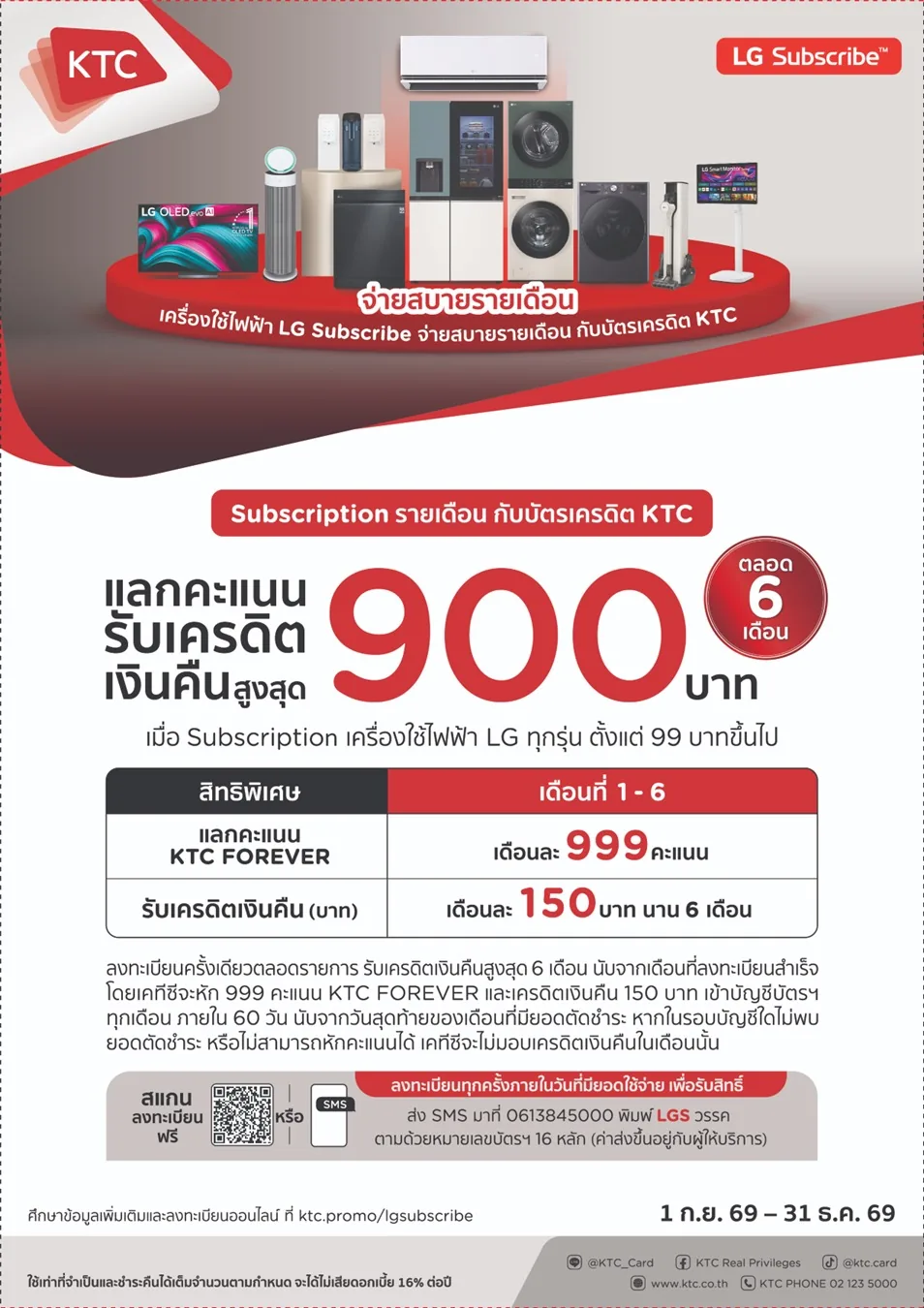 สิทธิพิเศษบัตรเครดิต KTC แลกคะแนน รับเครดิตเงินคืนสูงสุด 900 บาท