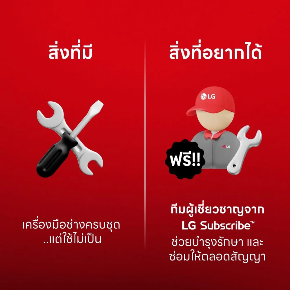 สิ่งที่มี vs สิ่งที่อยากได้ ทีมผู้เชี่ยวชาญ LG ดูแลให้ฟรีตลอดสัญญา
