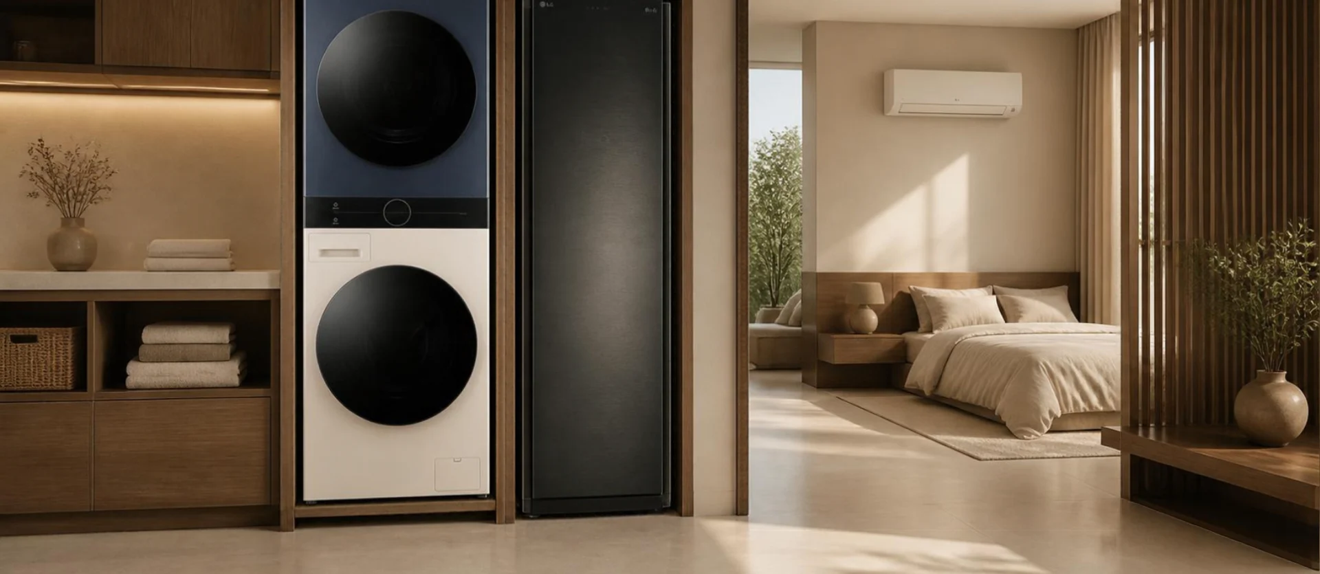 ซักรีด & ห้องนอน ตกแต่งด้วยเครื่องใช้ไฟฟ้า LG