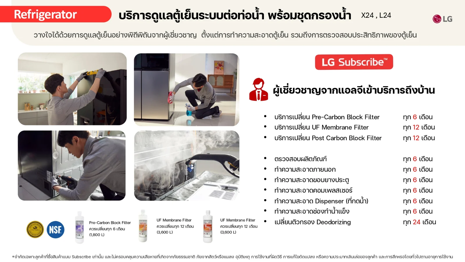 รอบบริการและสิ่งที่ได้รับตลอดสัญญาของ ตู้เย็น Multi-Door GC-L24FFCBB 22.6 คิว ระบบ Smart Inverter Compressor