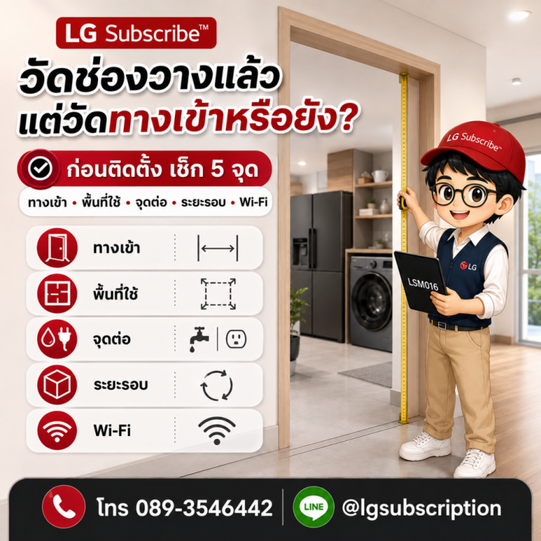 เช็กลิสต์เตรียมพื้นที่ติดตั้งเครื่องใช้ไฟฟ้าและ LG ThinQ